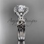 14kt white gold celtic trinity knot engagement ring ,diamond wedding ring CT785