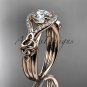 14kt rose gold celtic trinity knot engagement ring ,diamond wedding ring CT785