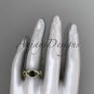 14kt yellow gold celtic trinity knot diamond wedding ring with Black Diamond center stone CT785