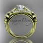 14kt yellow gold celtic trinity knot engagement ring ,diamond wedding ring CT785