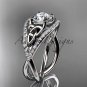 14kt white gold celtic trinity knot engagement ring ,diamond wedding ring CT788