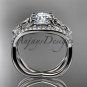 14kt white gold celtic trinity knot engagement ring ,diamond wedding ring CT788