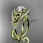 14kt yellow gold celtic trinity knot engagement ring ,diamond wedding ring CT788