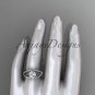 14kt white gold celtic trinity knot engagement ring with Moissanite center stone CT788