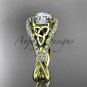 14kt yellow gold celtic trinity knot engagement ring with Moissanite center stone CT788