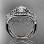 Platinum celtic trinity knot engagement ring with Moissanite center stone CT788