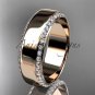 14kt rose gold classic wedding band, diamond engagement ring ADLR380B