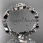 14kt white gold diamond flower wedding ring, engagement ring, wedding band ADLR191