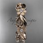 14kt rose gold diamond flower wedding ring, engagement ring, wedding band ADLR191