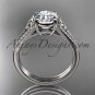 Platinum celtic trinity knot engagement ring with a Moissanite center stone CT7108