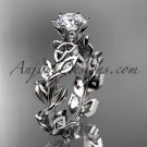 14kt white gold diamond celtic trinity knot wedding ring, bridal ring CT7124