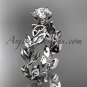 14kt white gold diamond celtic trinity knot wedding ring, bridal ring CT7124