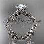 14kt white gold diamond celtic trinity knot wedding ring, bridal ring CT7124