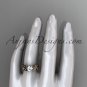 14kt rose gold celtic trinity knot bridal ring with a Moissanite center stone CT7124