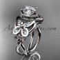 14kt white gold diamond celtic trinity knot wedding ring,butterfly engagement ring CT7136