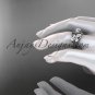 14kt white gold diamond celtic trinity knot wedding ring,butterfly engagement ring CT7136