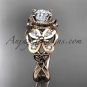 14kt rose gold diamond celtic trinity knot wedding ring,butterfly engagement ring CT7136