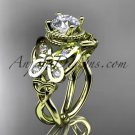 14kt yellow gold diamond celtic trinity knot wedding ring,butterfly engagement ring CT7136