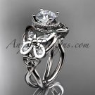 Platinum diamond celtic trinity knot wedding ring,butterfly engagement ring CT7136