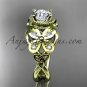 14kt yellow gold celtic trinity knot butterfly engagement ring with a Moissanite center stone CT7136