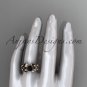 14kt rose gold celtic trinity knot wedding ring,butterfly engagement ring, Black Diamond CT7136