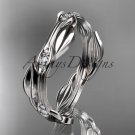 14k white gold diamond leaf and vine wedding ring engagement ring ADLR31B