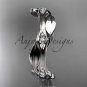 14k white gold diamond leaf and vine wedding ring engagement ring ADLR31B
