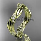 14k yellow gold diamond leaf and vine wedding ring engagement ring ADLR31B