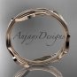 14kt rose gold leaf and vine wedding ring, engagement ring ADLR31G