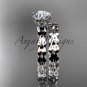 Platinum diamond vine and leaf engagement set with a Moissanite center stone ADLR35