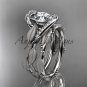 Platinum diamond leaf and vine wedding ring, engagement set ADLR64S