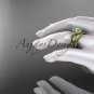 14kt yellow gold diamond leaf and vine wedding ring, engagement set ADLR65S