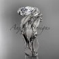 Platinum diamond leaf and vine wedding ring, engagement set ADLR65S