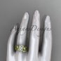14kt yellow gold leaf and vine wedding ring, engagement set with a Moissanite center stone ADLR65S