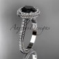 Platinum diamond unique engagement ring with a Black Diamond center stone ADER97