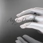14kt white gold diamond unique engagement ring with a Black Diamond center stone ADER145