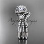 14kt white gold diamond unique engagement set, wedding ring ADER146S
