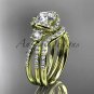 14k yelow gold diamond engagement set with a "One" Moissanite center stone ADER146Swhite
