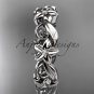 14kt white gold diamond flower wedding ring, engagement ring, wedding band ADLR217B