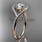 14kt rose gold diamond wedding ring, engagement ring ADLR383