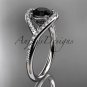 14kt white gold diamond wedding ring, engagement ring with a Black Diamond center stone ADLR383