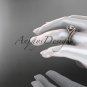14kt rose gold diamond wedding ring, engagement set with a Moissanite center stone ADLR383S