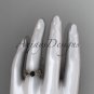14kt rose gold celtic trinity knot engagement ring with a Black Diamond center stone CT766