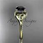 14k yellow gold diamond celtic trinity knot engagement ring with a Black Diamond center stone CT7125