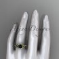 14k yellow gold diamond celtic trinity knot engagement ring with a Black Diamond center stone CT7126