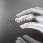 14kt yellow gold celtic trinity knot engagement ring with a Black Diamond center stone CT7130
