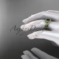14k yellow gold diamond celtic trinity knot engagement ring with a Black Diamond center stone CT7131