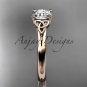 14kt rose gold celtic trinity knot wedding ring, engagement ring CT7154
