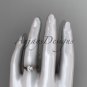 14kt rose gold celtic trinity knot wedding ring with a "Forever One" Moissanite center stone CT7154