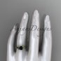 14kt yellow gold celtic trinity knot wedding ring with a Black Diamond center stone CT7154